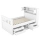 preview thumbnail 21 of 22, Twin Size Captain Platform Bed Frame with Storage Bookcase Headboard and 4-Drawers, Adjustable Storage Shelves, Grey