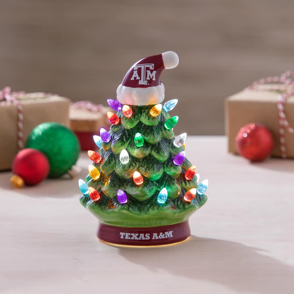 8" LED Ceramic Tabletop Christmas Tree, Texas A&M