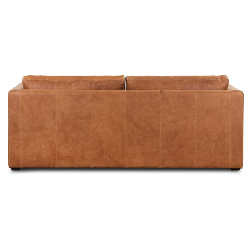 Poly & Bark Napa 82" Leather Pull-Out Convertible Sleeper Sofa - Full Grain Genuine Italian Leather