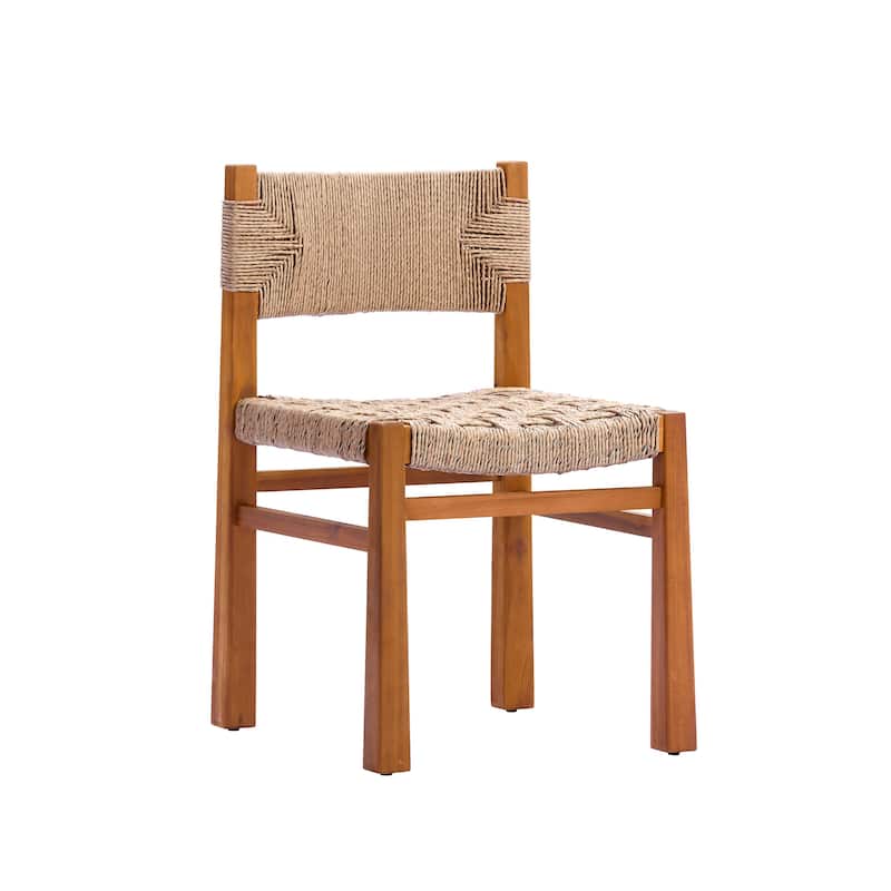 Christopher Knight Home - Nellie 3-Piece Outdoor Acacia Wood Dining Set with Wicker Woven Chairs & 27.5" Round Slat Table