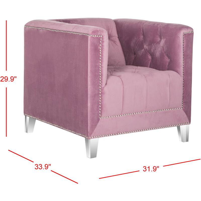 SAFAVIEH Kamilah White/ Clear Club Chair - 31.9" x 33.9" x 29.9" - 32Wx34Dx30H