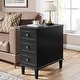 preview thumbnail 23 of 26, Fully Assembled Narrow End Table, Solid Wood Side Table with 3 Drawers, Vintage Nightstand Slim Bedside Table for Small Spaces