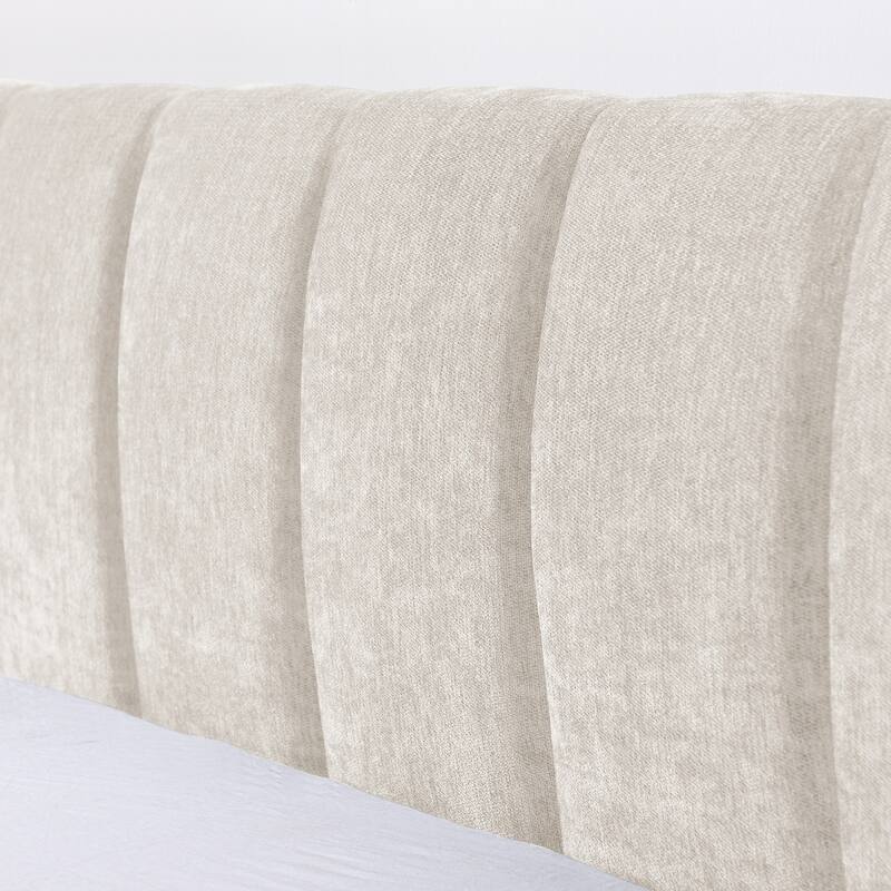 Queen Upholstered Bed Frame with Headboard & Storage Drawers