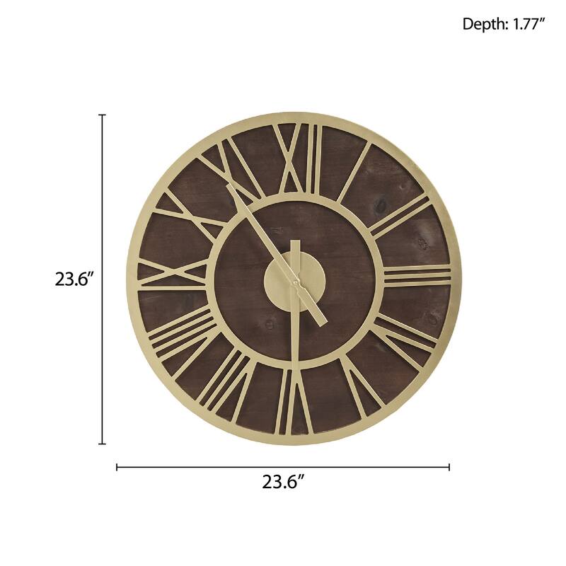 Madison Park Mason 23.6" Wood Wall Clock