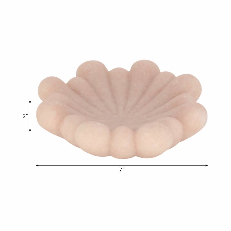 Decorative Flower Shape Quartz Accent Bowl - Home Decor - 17" Pink - 7.0"