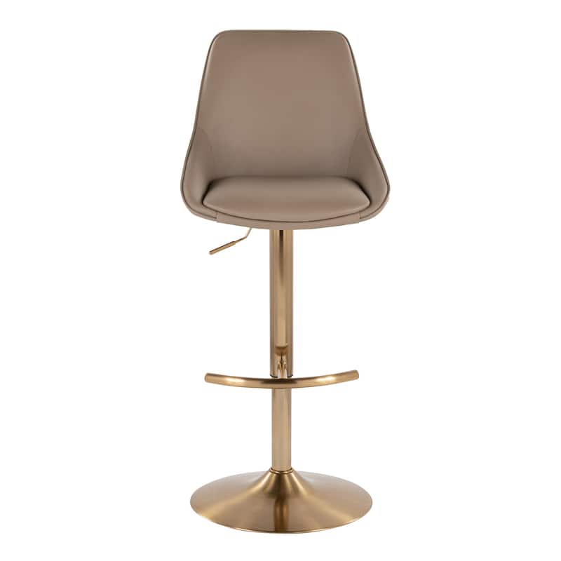 Silver Orchid Alba Adjustable Bar Stool with Rounded T Footrest (Set of 2)