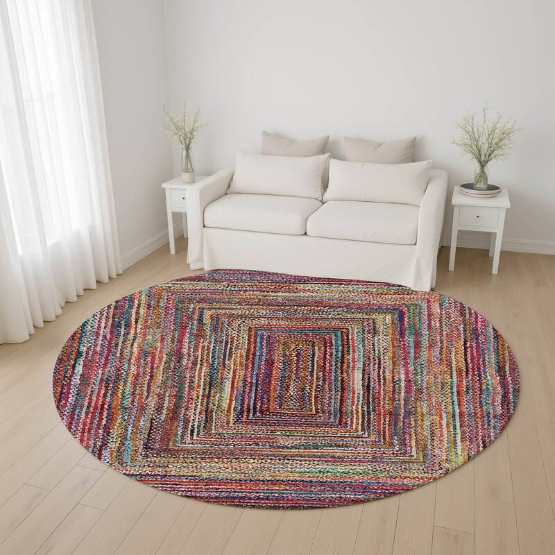Premium Washable Super Soft Modern Dimensions Mayfield Rug - Paprika - 8' x 8'