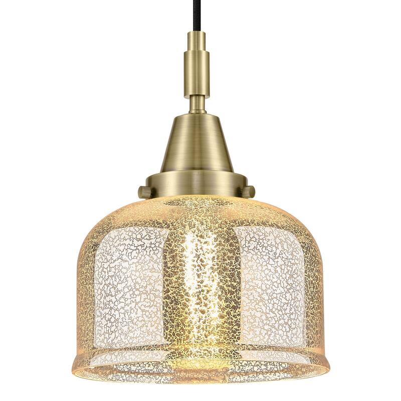 Innovations Lighting 447-1P-G78 Bell 8" Wide Mini Pendant with - Antique Brass