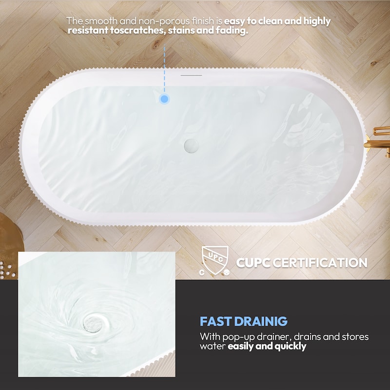 Linyi Freestanding Acrylic Soaking Bathtub