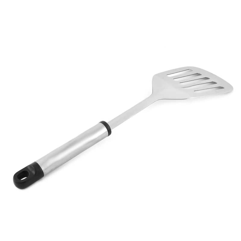 Home Kitchen Cooking Non-stick Slotted Pancake Turner Spatula Black - 12.8" x 3"(L*W)