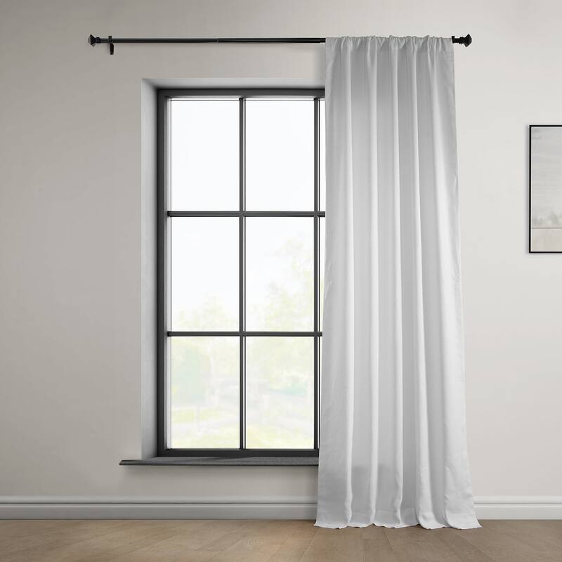 Exclusive Fabrics Room Darkening Euro Linen Curtain (1 Panel) - Window Treatment for Bedroom or Living Room