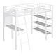 preview thumbnail 7 of 11, Twin Size Loft Metal Bed with 3 Layers of Shelves and Desk , Modern Metal Frame with Built-In Whiteboard