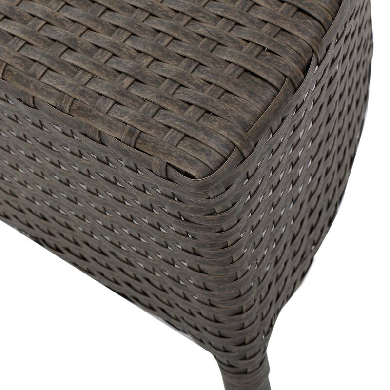 Newton Outdoor Half-Round Coffee Table - Wicker - Gray by Christopher Knight Home