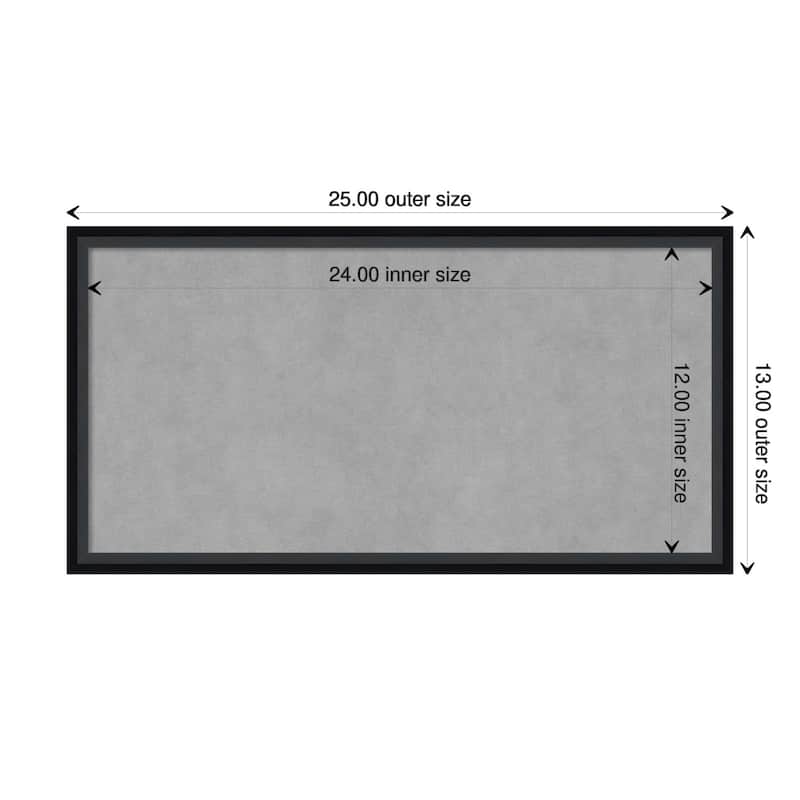 Amanti Art Lucie Black Framed Magnetic Board - Board Size 24x12