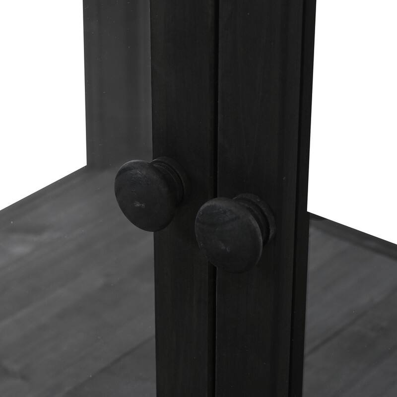 Compact 2-Door Wood Cold Frame Greenhouse with Wheels, 35.4"x17.7"x37.4" Raised Bed for Indoor & Outdoor Gardening - 4'x6'