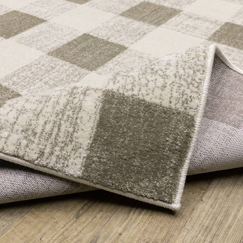 Arwen Distressed Gingham Plaid Area Rug