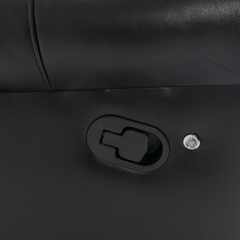 Home Theater Seating Manual Recliner Chair with Center Console and LED Light Strip for Living Room, Black