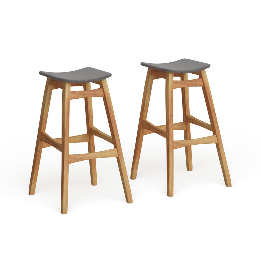 Emmaline Natural Finish Bar Stool (Set of 2) by Christopher Knight Home - N/A