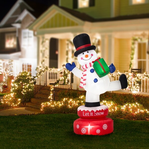 初売りセール 6 Glitzhome FT 37667340 - Beyond & Bath Bed - Sale On -  Decor Man Gingerbread or Snowman Rotating Inflatable Lighted 置物