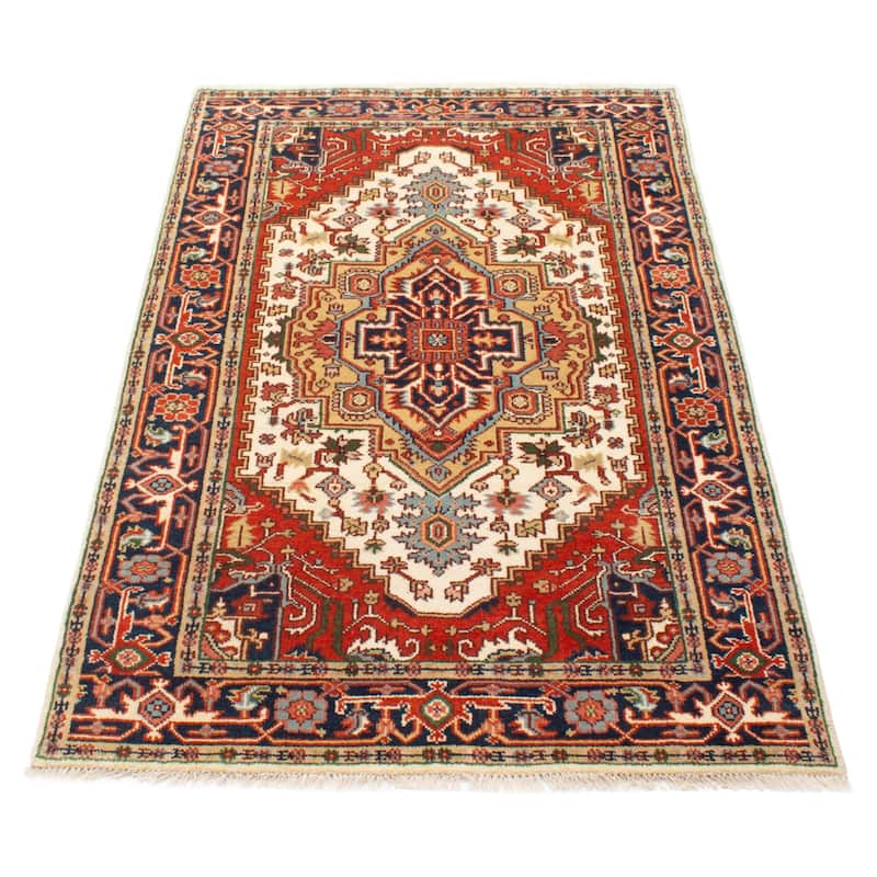 ECARPETGALLERY Hand-knotted Serapi Heritage Cream Wool Rug - 4'10 x 7'10