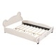 preview thumbnail 4 of 16, Queen Size Velvet Platform Bed with Bear-Shaped Headboard & Bed-End Storage Pocket, Beige