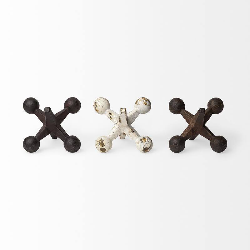 Set of Three Iron Jack Sculptures - 7"W x 8"D x 7"H