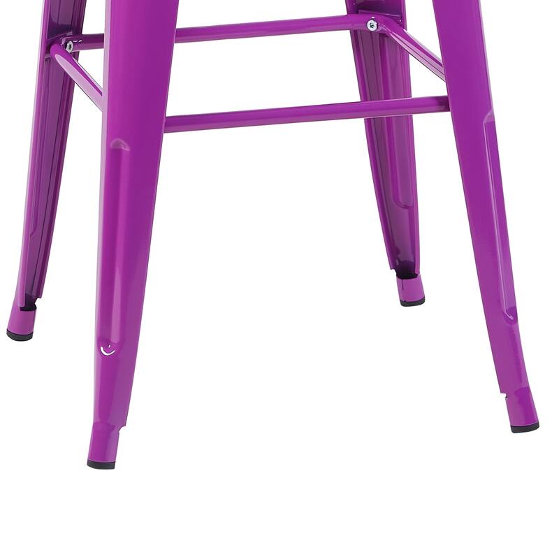 AC Pacific 30 Inch Industrial Stackable Metal BarStools Set of 2