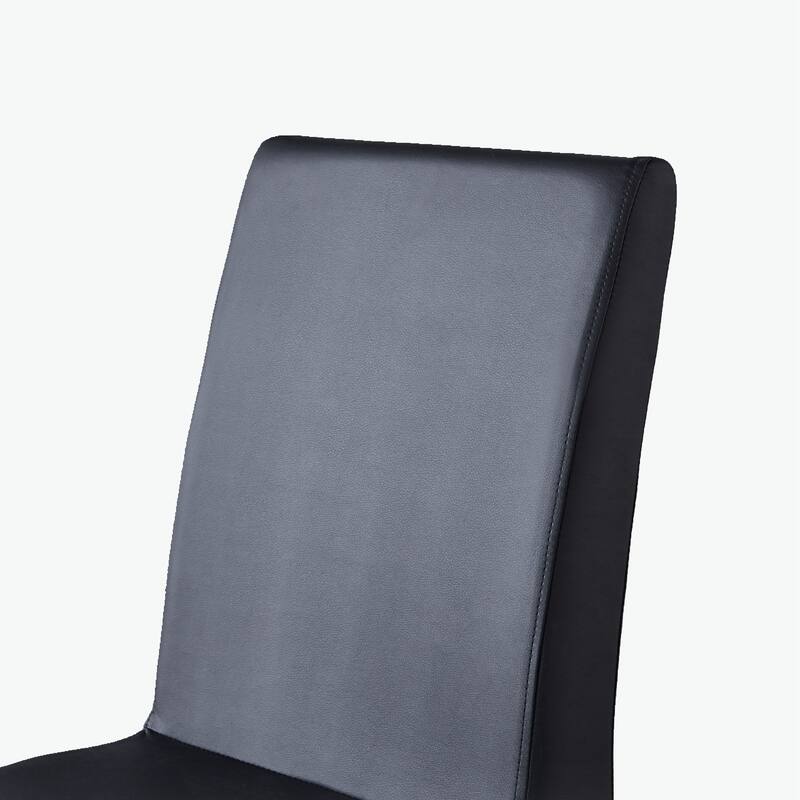 Leatherette Dining Chair with Silver Metal Legs Set of 2