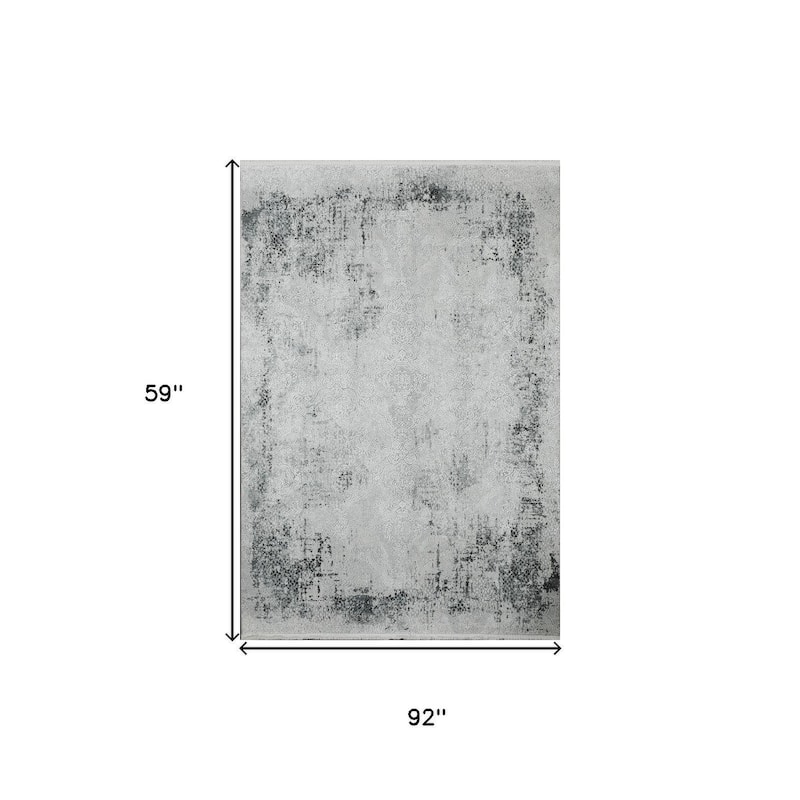 HomeRoots Abstract Contemporary Rectangle Area Rug - 5' X 8'