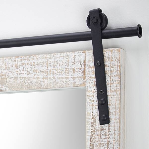 Shop The Gray Barn Whitewashed Wood Hanging Barn Door Wall Mirror