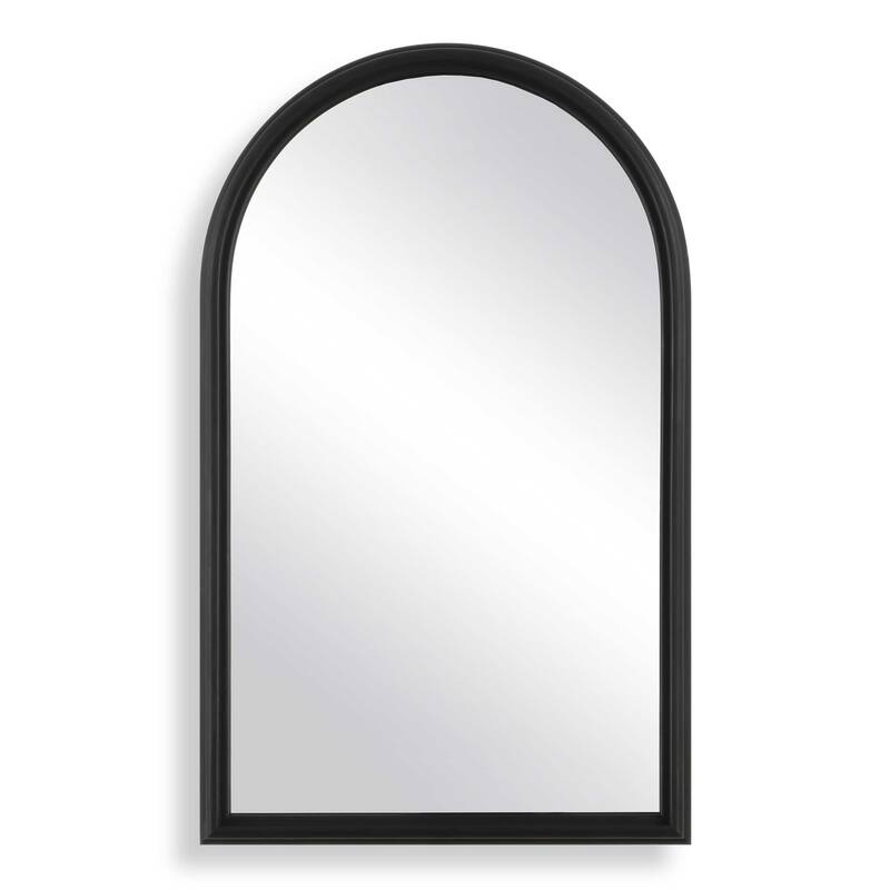 Copper Grove Black Aluminum Layered Arch Wall Mirror - Black