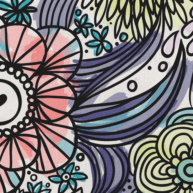 Flower Melange Indoor/Outdoor Throw Pillow