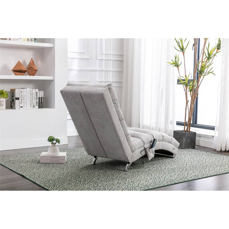 Linen Long Lounger Backrest Adjustable Sofas Ergonomically Massage Chair