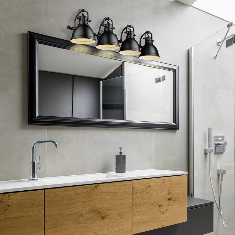 Golden Lighting 3602-BA4 BLK Duncan 4 Light 34" Wide Vanity Light with