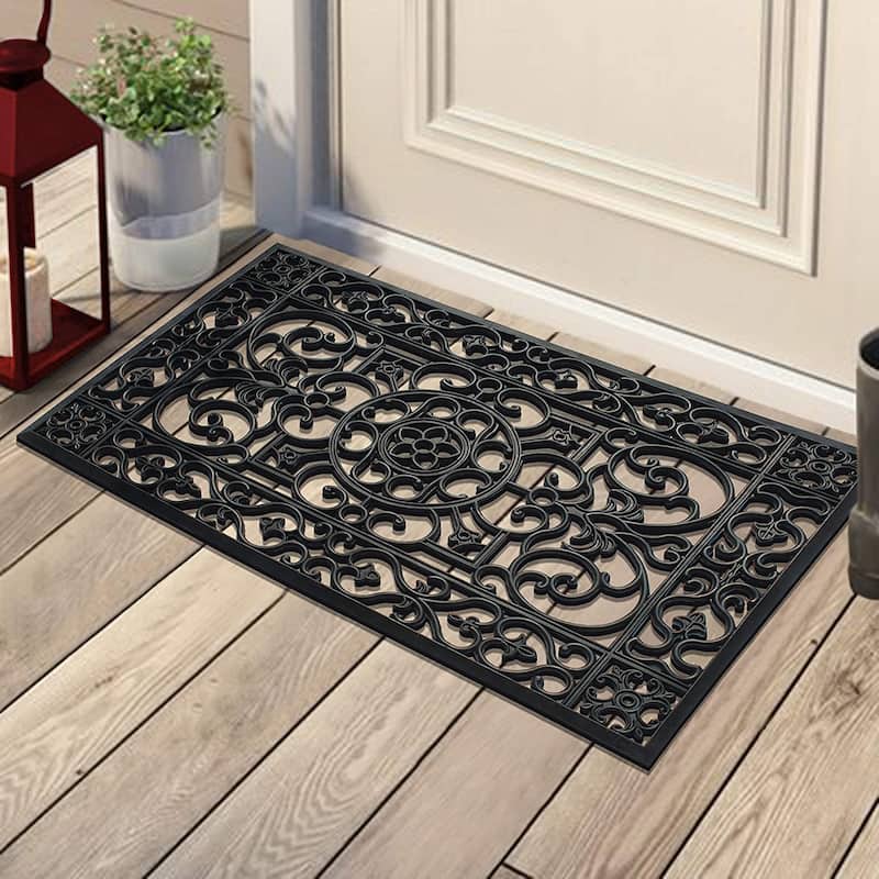 A1HC Natural Coir and Rubber Modern Indoor/Outdoor Grill Doormat