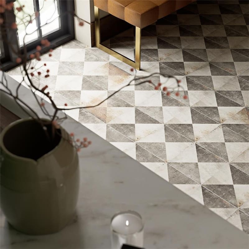 Merola Tile D'Anticatto Decor Triangoli 8-3/4" x 8-3/4" Porcelain Floor and Wall Tile