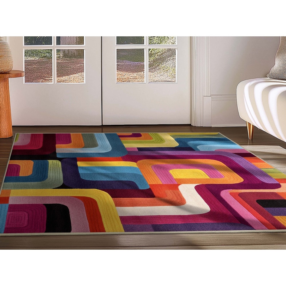 Well Woven Apollo Whispers Modern Abstract Multicolor Low Pile Rug