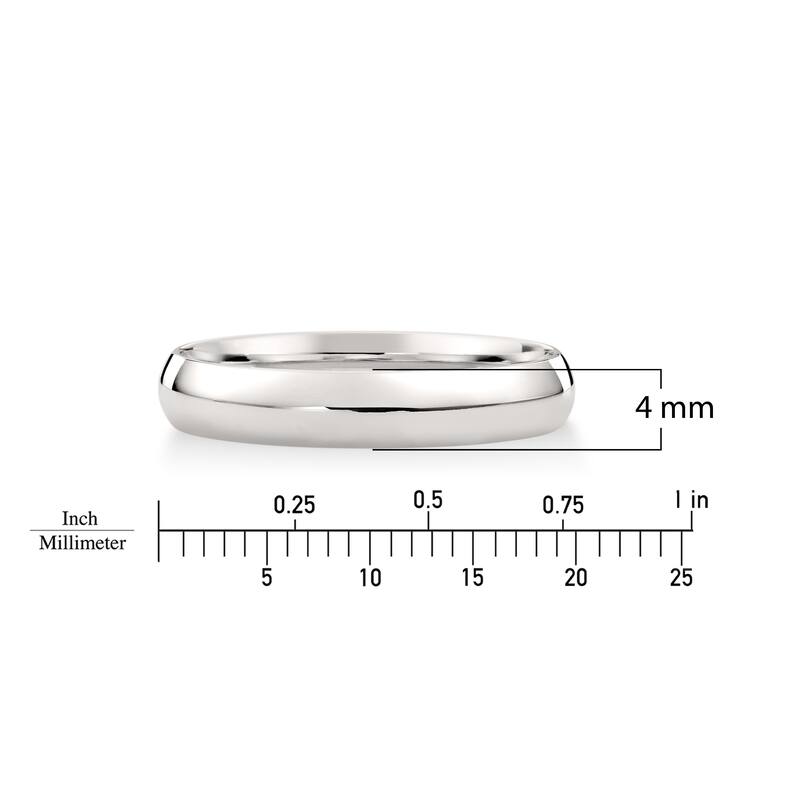 Clover White Gold Comfort Fit Wedding Band