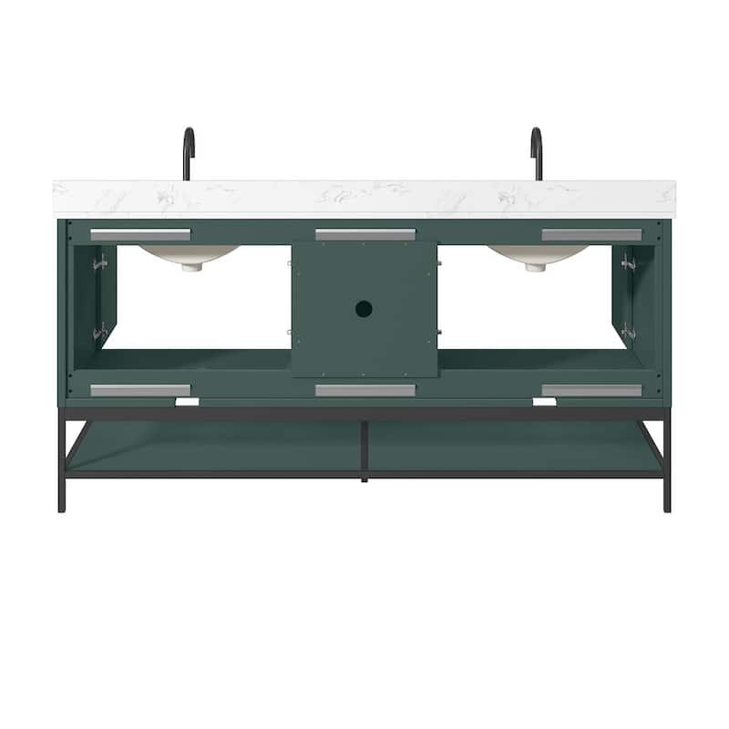 Avanity Paisley 72 in. Double Sink Vanity with Cala White Engineered Top
