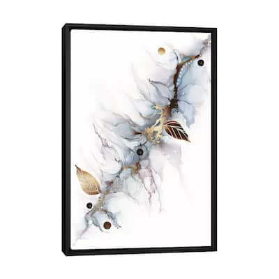 iCanvas "Coppered Vein Alcohol Ink Abstract Flower" by Pomaikai Barron Framed