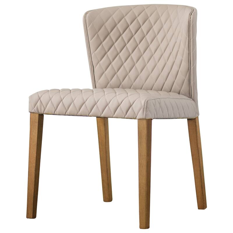 NPD Furniture Albie Diamond Stitching Faux Leather Dining Chair (Set of 2) - Danburry Taupe