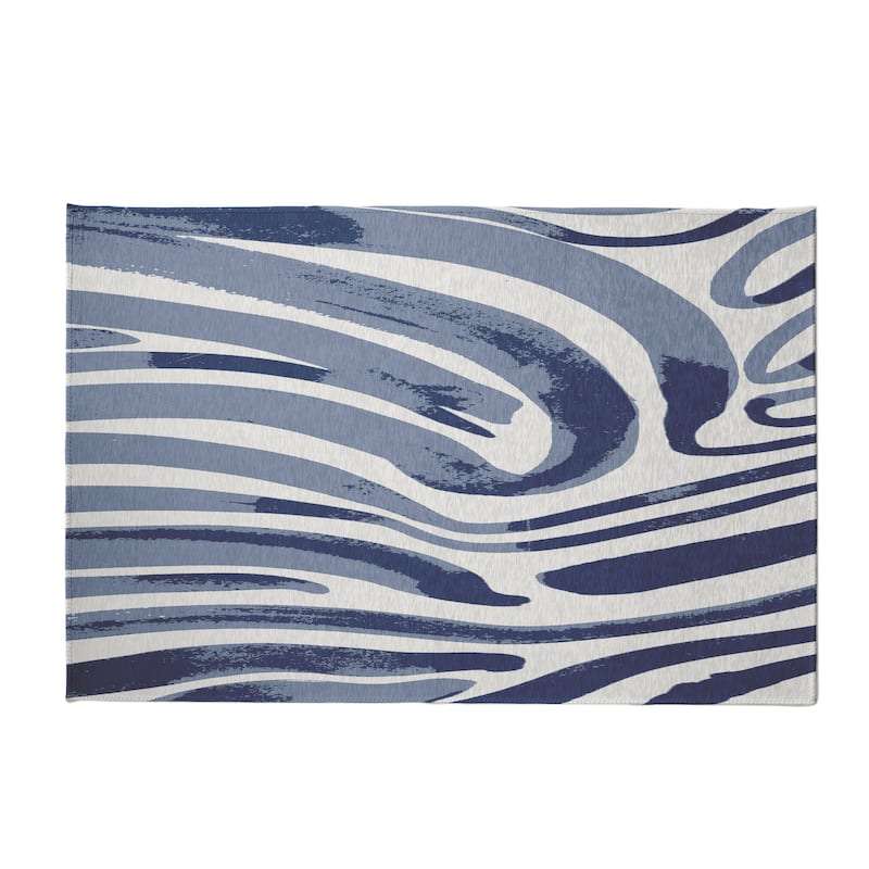 Dazzling Zebra Rug - 4' x 6' - Navy Blue