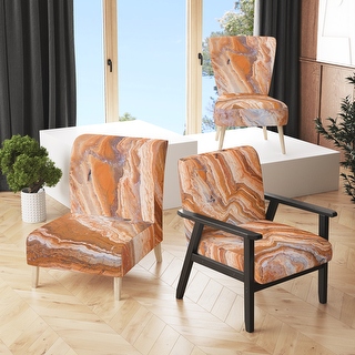Designart Marbled Detail Of Colourful Rock Upholstered Mid Century Accent Chair Arm Chair Bed Bath Beyond 30360453