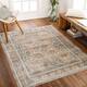 Lillian Machine Washable Persian Area Rug - 7'10" x 10'2" - Rust/Blue