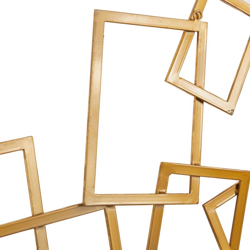 Metal Geometric Overlapping Rectangle Home Wall Decor - Gold - CosmoLiving by Cosmopolitan