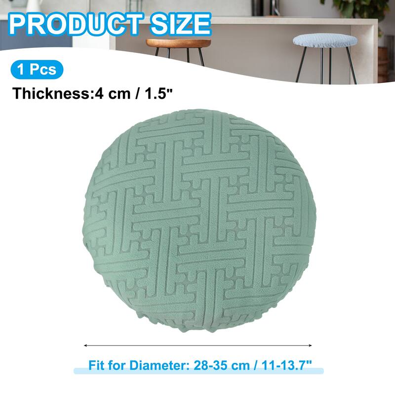 Round Bar Stool Cover, Elastic Bar Stool Seat Covers for 11"-14" Chair - Green