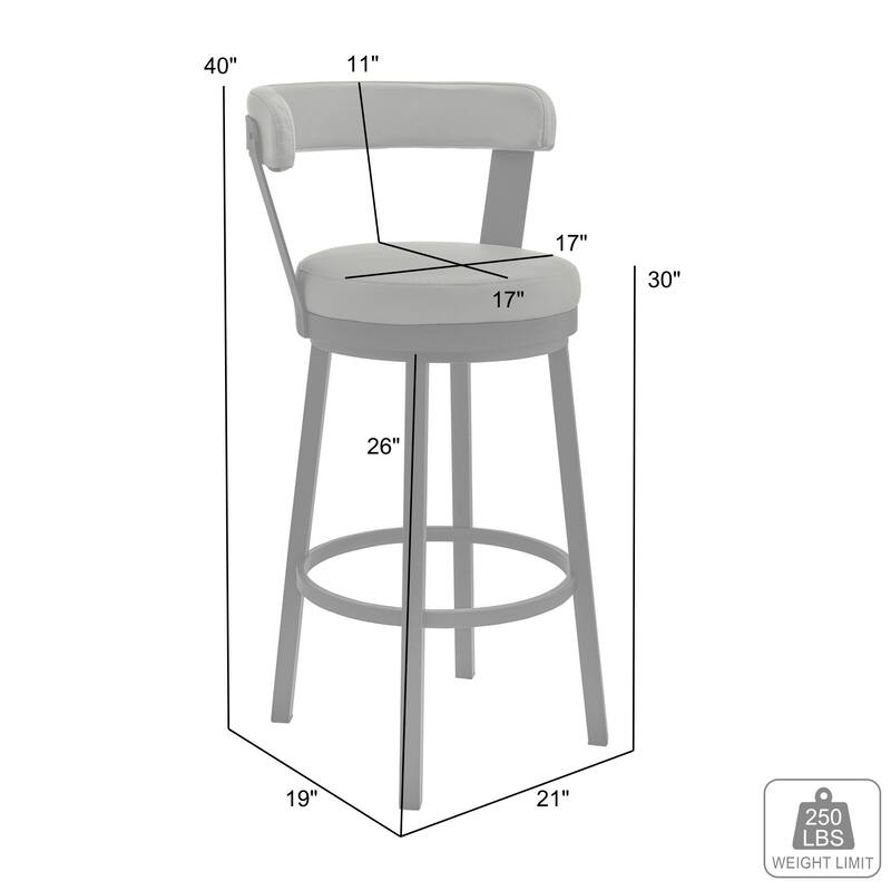 Bryant Counter or Bar Stool in Faux Leather and Metal