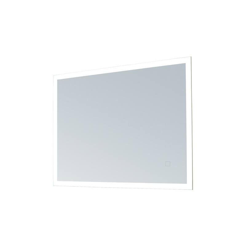 Miseno 32" W x 24" H Rectangular Framed Wall Mounted Mirror with LED - Aluminum
