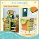 preview thumbnail 4 of 3, 58Pcs Grocery Store Pretend Play Kids Trolley with Cash Register Stand, Foldable Play Store for Ages 3-6 Years Old