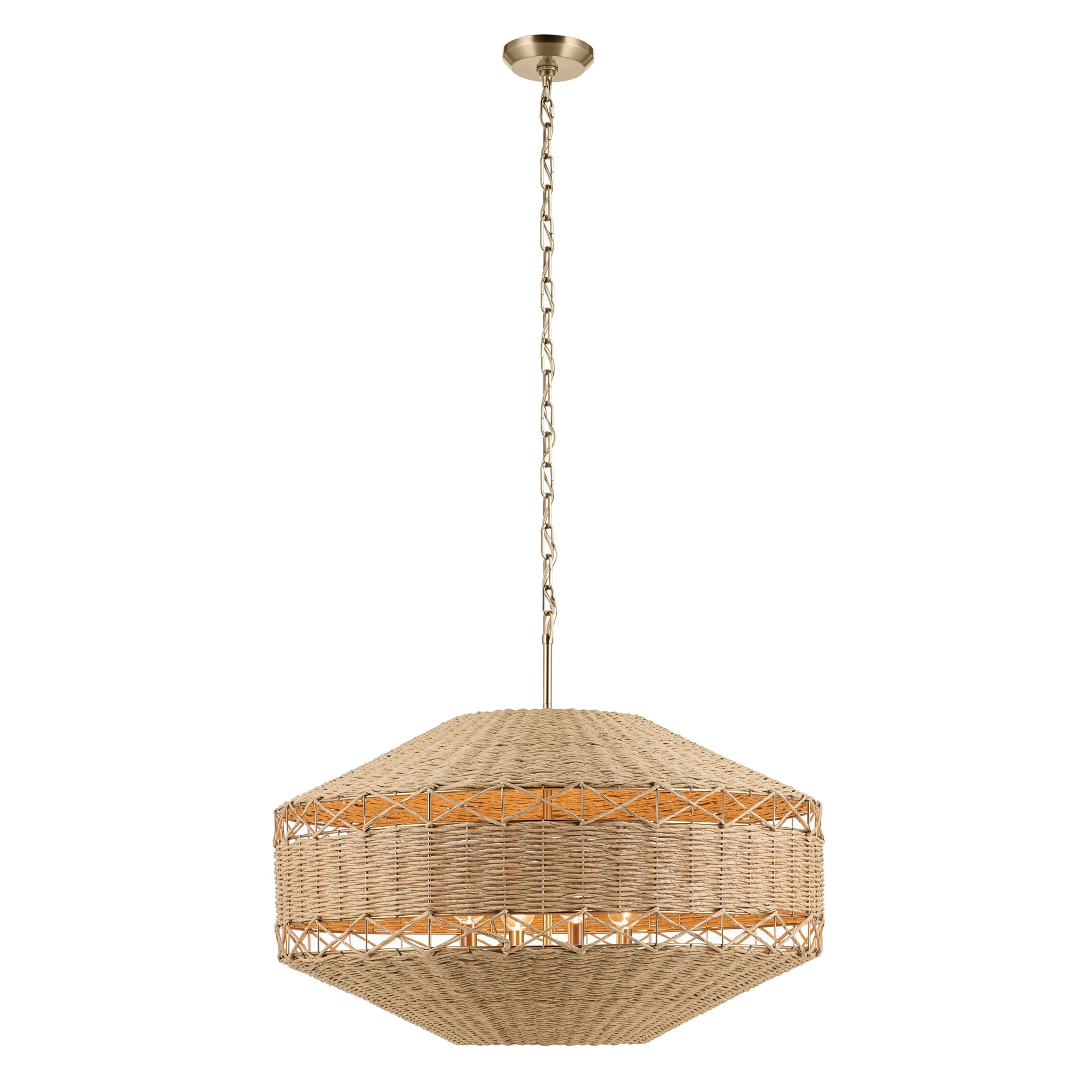 Kichler Lighting Lulo 30.25 Inch 1 Light Pendant with Handwoven Natural Cord in Champagne Bronze